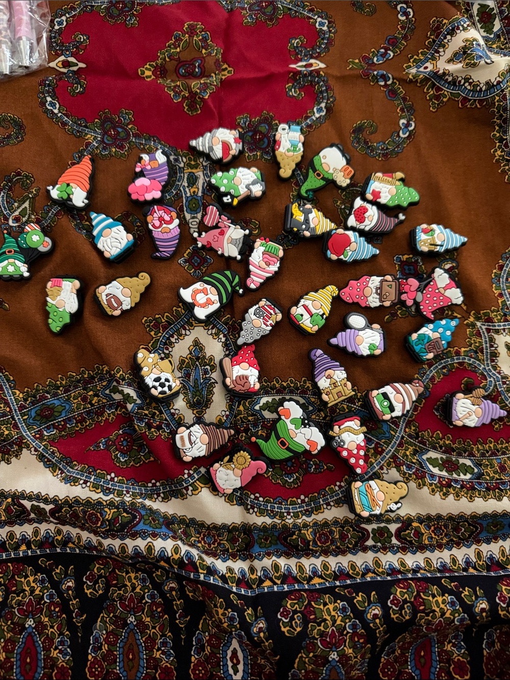 Assorted Colorful Gnome Shoe Charms - Pack of Mixed Colors